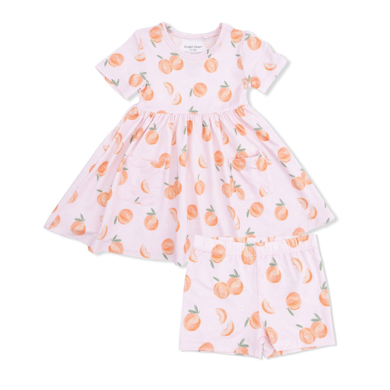 Angel Dear Twirly Dress with Cartwheel Short - Sweet Peach | HONEYPIEKIDS