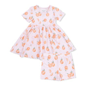 Angel Dear Twirly Dress with Cartwheel Short - Sweet Peach | HONEYPIEKIDS