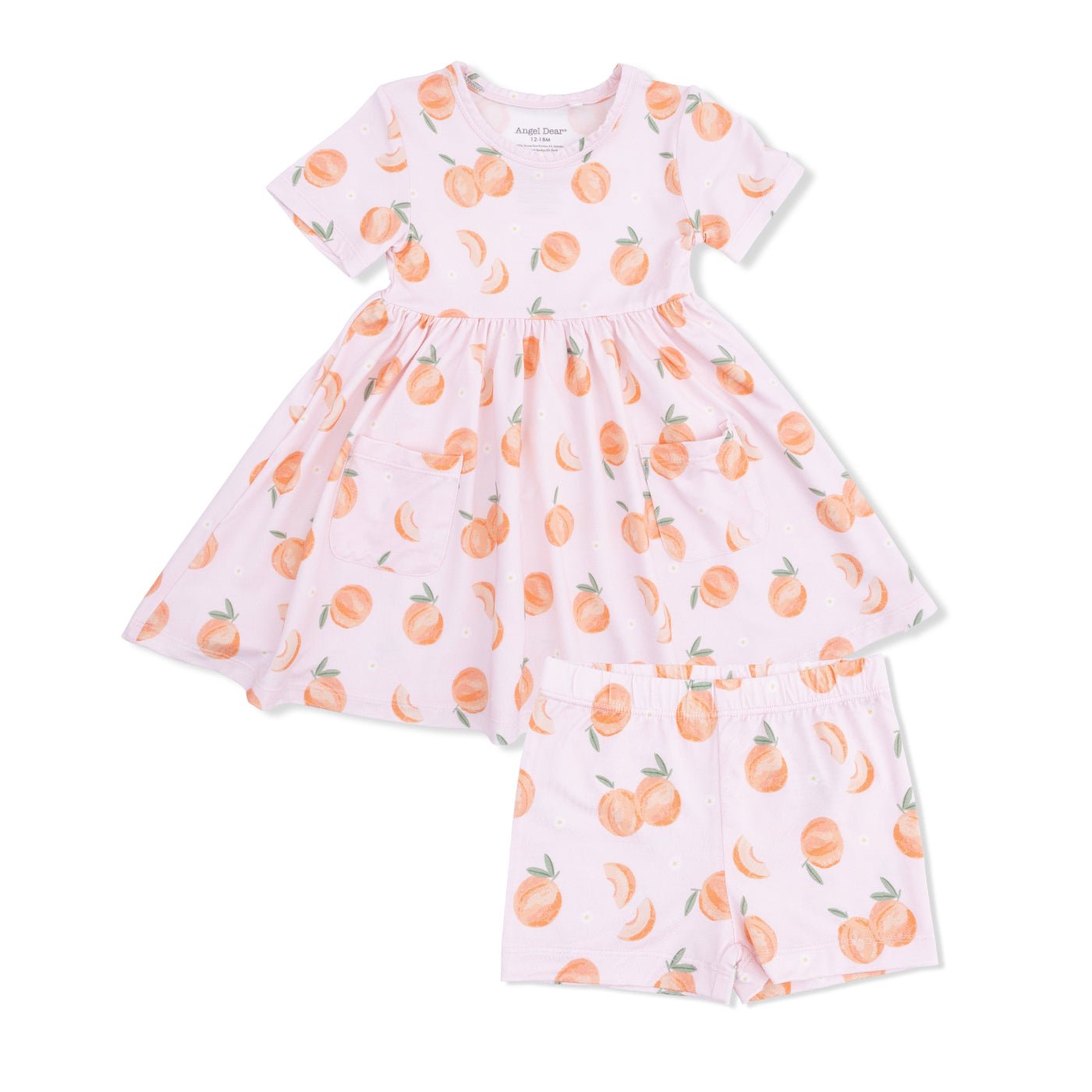 Angel Dear Twirly Dress with Cartwheel Short - Sweet Peach | HONEYPIEKIDS