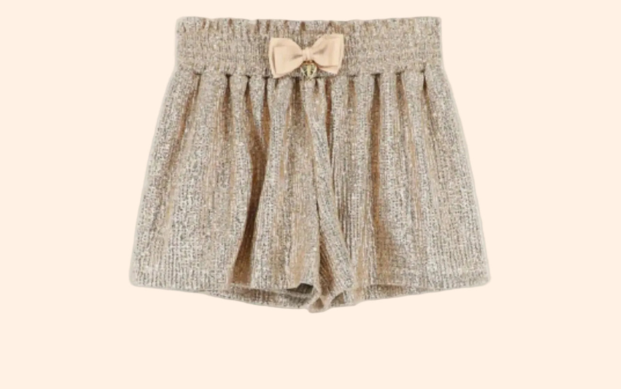 Angel's Face Fortuna Metallic Pleated Shorts | HONEYPIEKIDS 