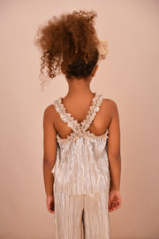 Angel's Face Fortuna Metallic Pleated TOP and PANTS Set | HONEYPIEKIDS 