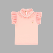 Angel's Face Pearlee Collar Top - Peach | HONEYPIEKIDS 