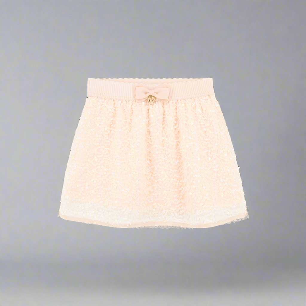 Angel's Face Sinead Sequin Skirt - Peach | HONEYPIEKIDS 