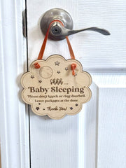 Baby Is Sleeping Door Sign - Please Don’t Ring Doorbell Door Sign | HONEYPIEKIDS 