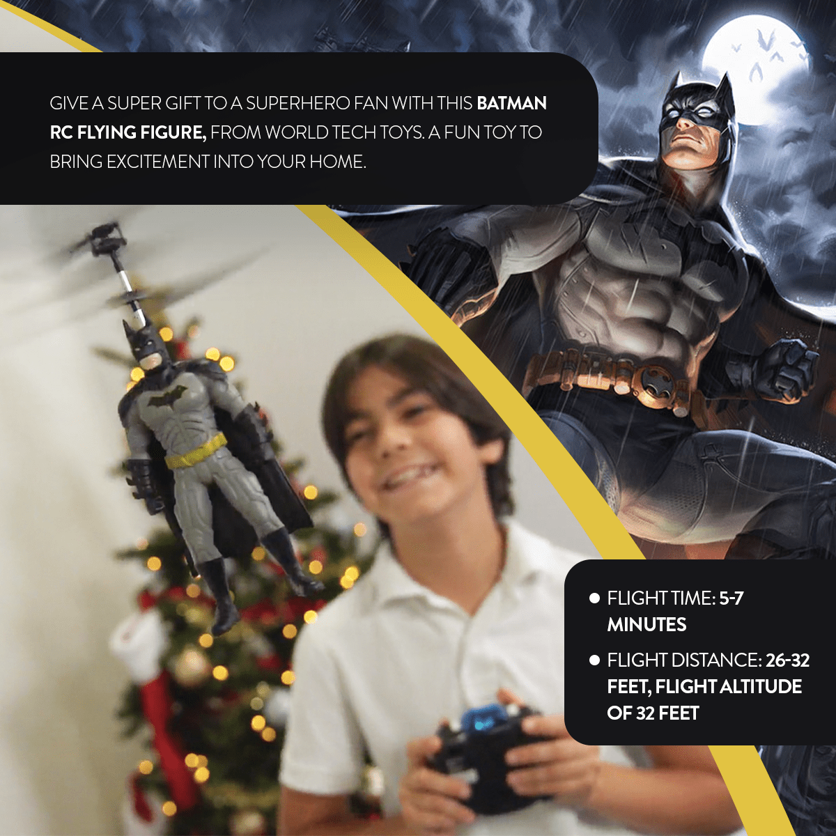 Batman Flying Remote Control IR Helicopter - World Tech Toys | HONEYPIEKIDS 