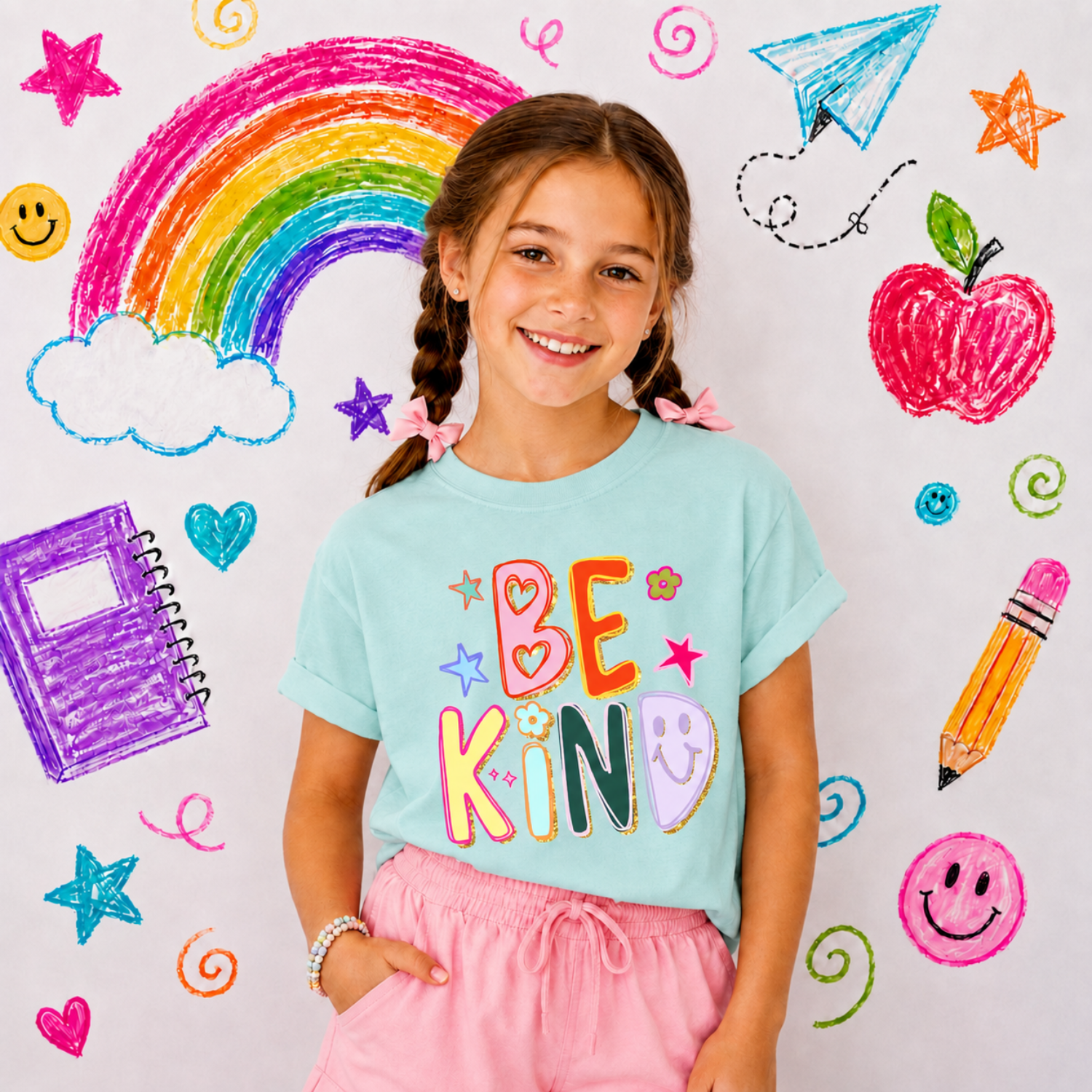 Be Kind - Back to School Kids Shirt | HONEYPIEKIDS 