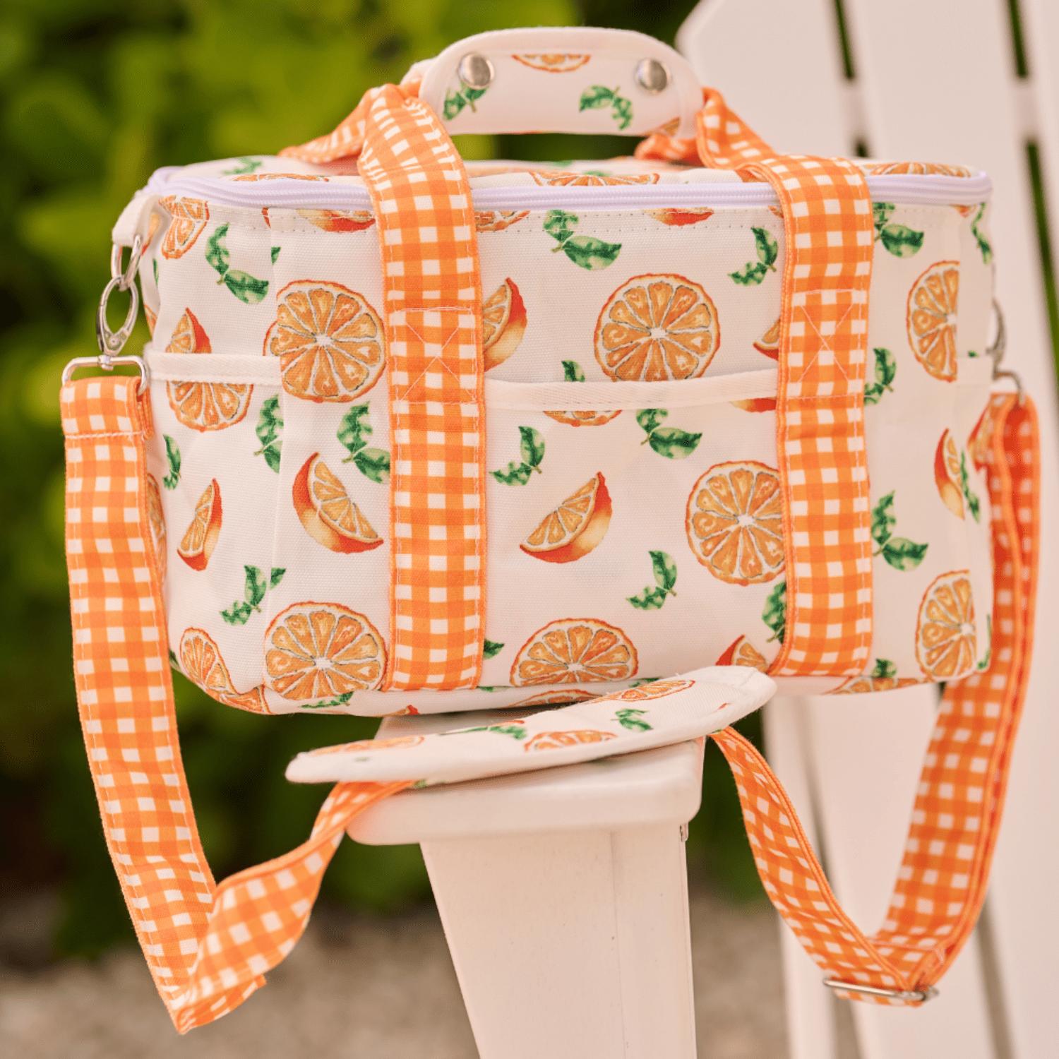 Beach and Pool Soft-Sided Drink and Snack Cooler - Oranges | HONEYPIEKIDS 
