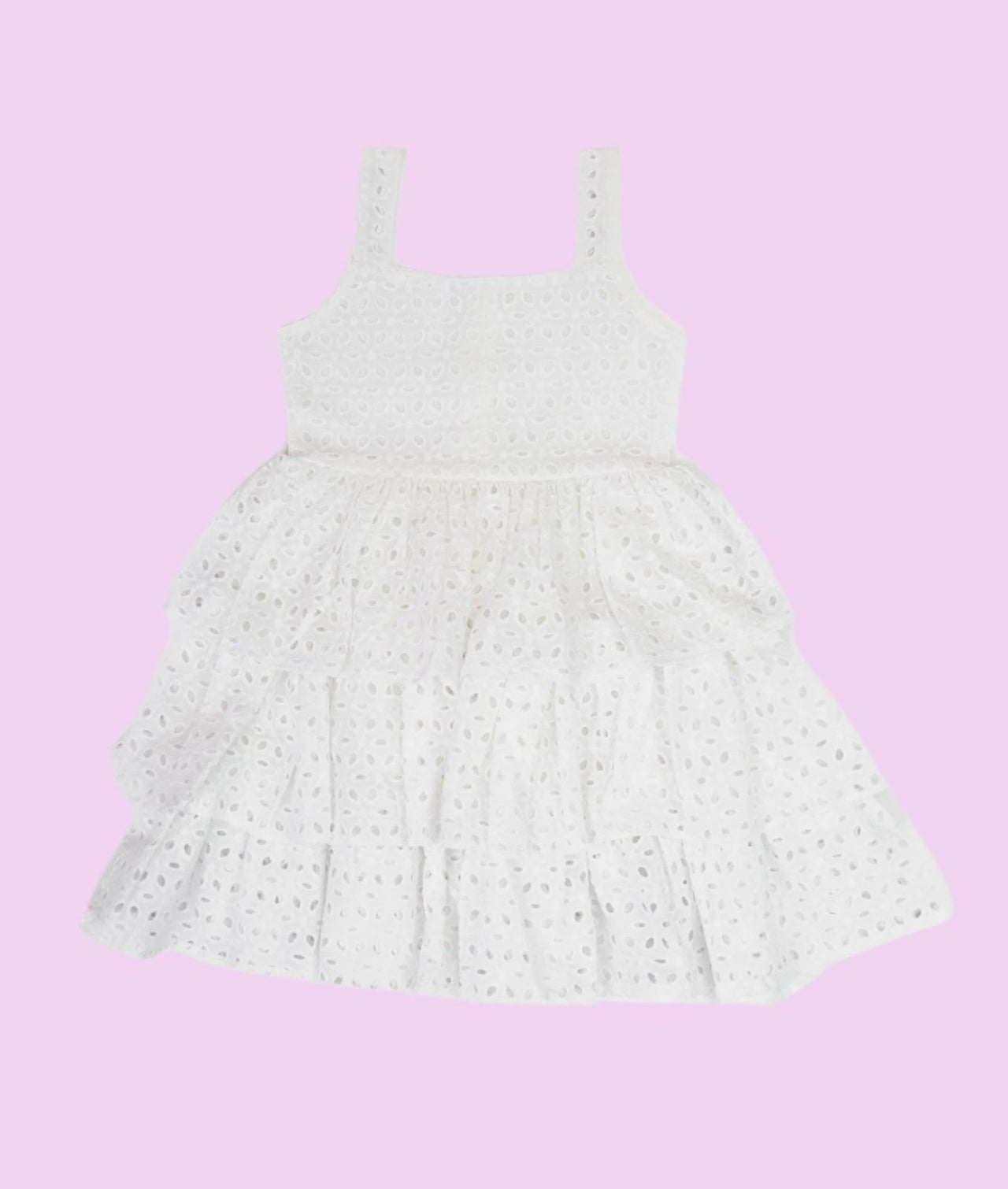 Bella & Emma Adel White Eyelet Spring Dress | HONEYPIEKIDS 