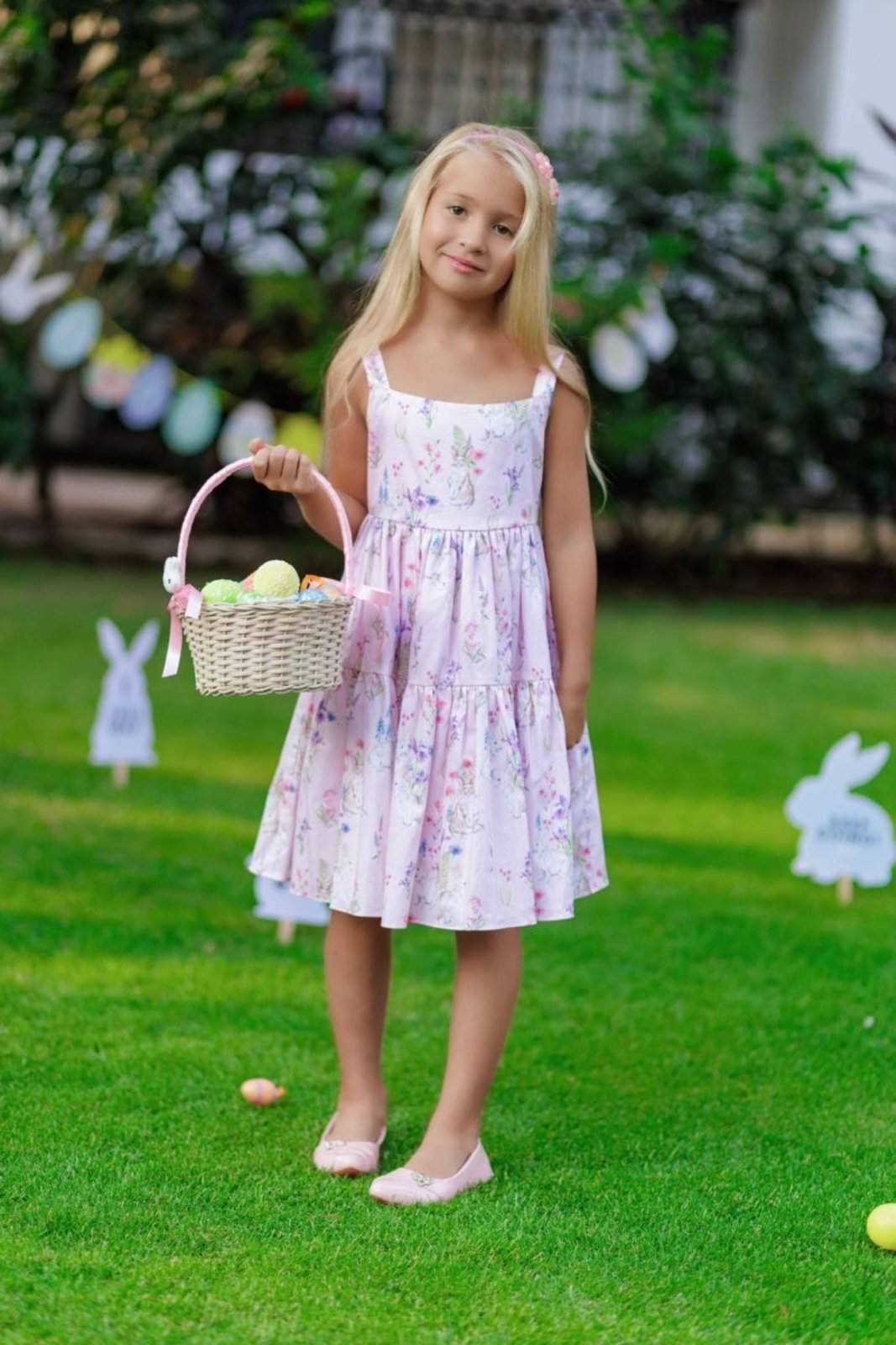 white christmas dresses Bella & Emma Angela Bunny Girls Easter Dress