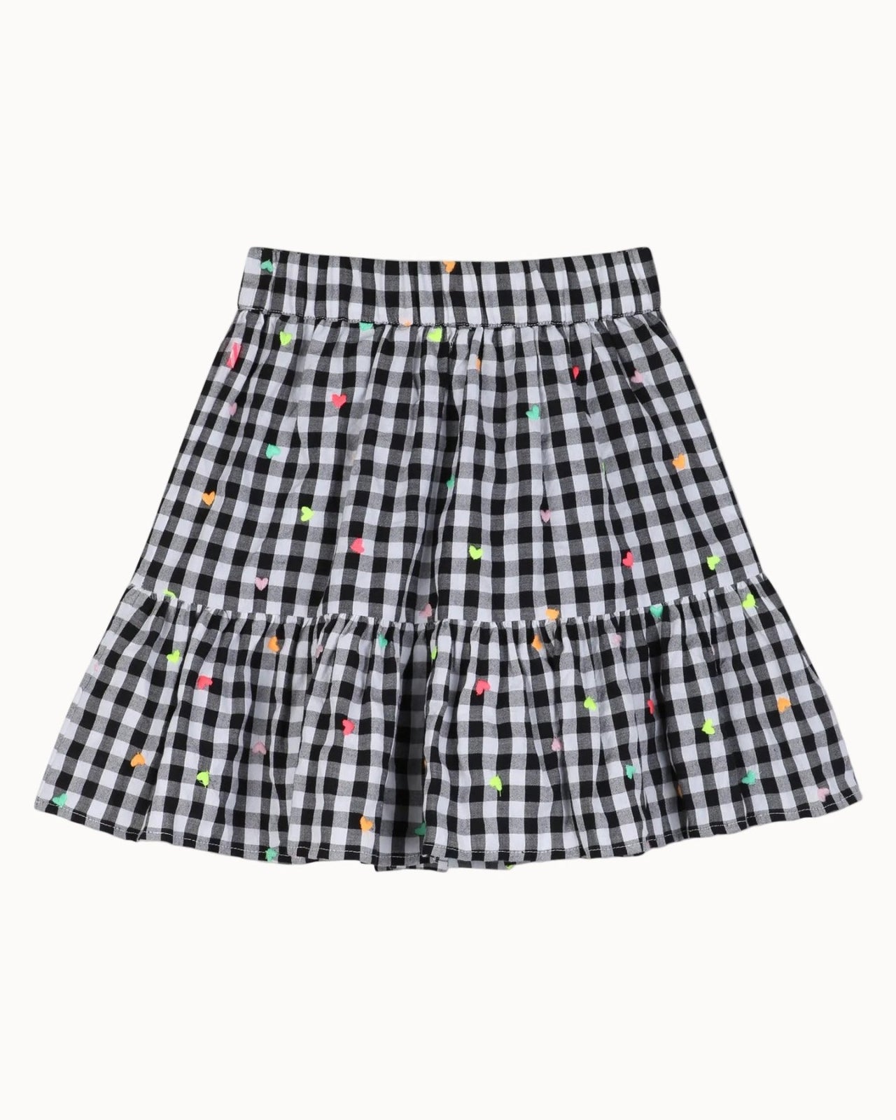Billieblush Embroidered Hearts Gingham Skirt | HONEYPIEKIDS