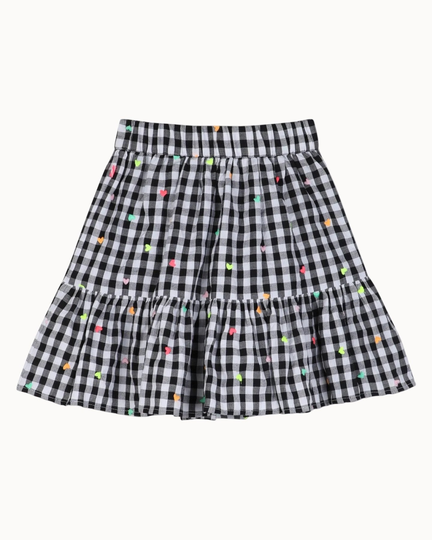 Billieblush Embroidered Hearts Gingham Skirt | HONEYPIEKIDS