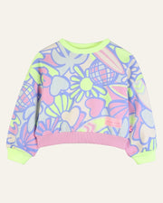 Billieblush Girls Allover Surf Crewneck Sweatshirt | HONEYPIEKIDS 