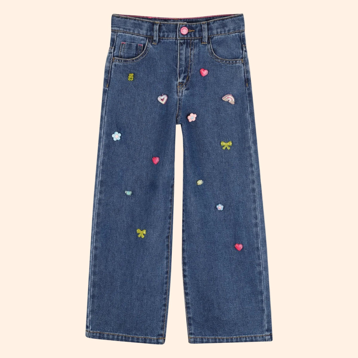 Billieblush Girls Baggy Jeans With Icons| HONEYPIEKIDS