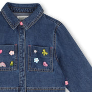Billieblush Girls Denim Shirt With Icons | HONEYPIEKIDS
