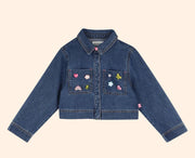 Billieblush Girls Denim Shirt With Icons | HONEYPIEKIDS