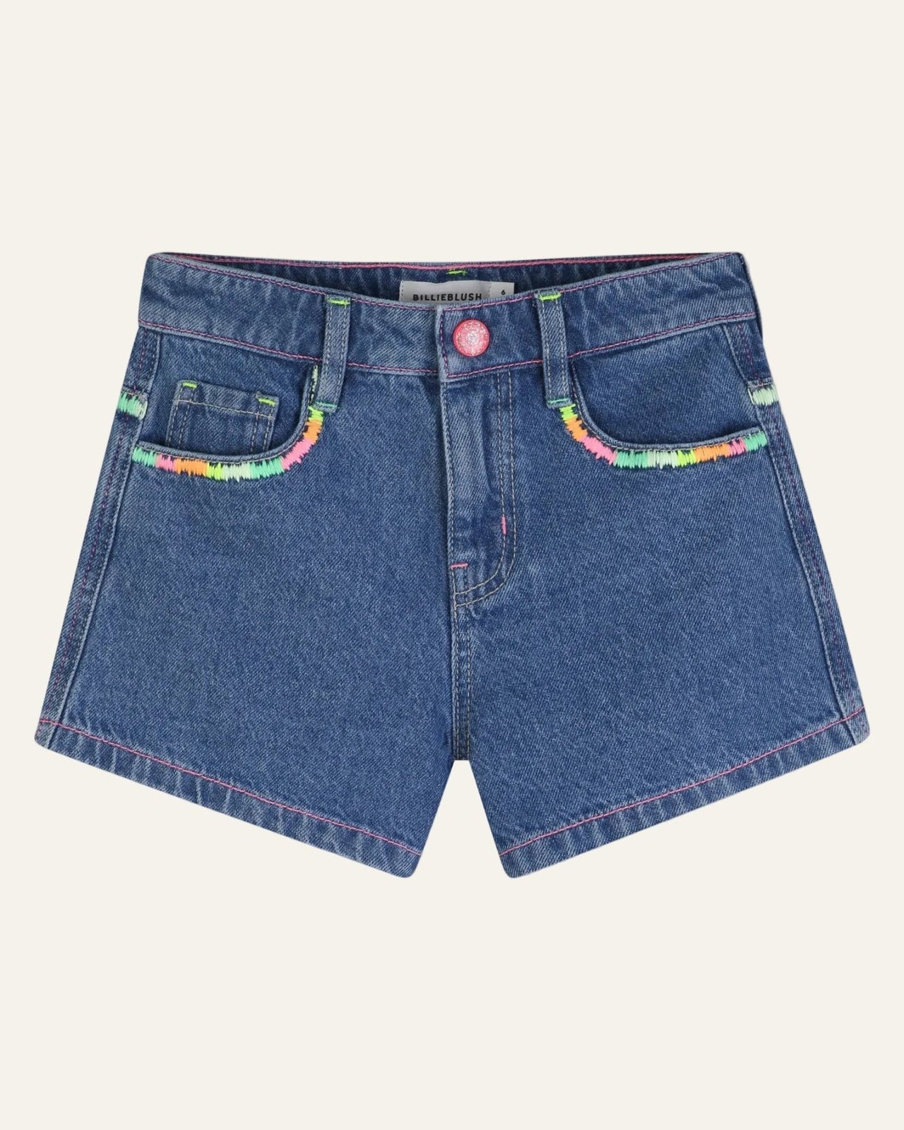 Billieblush Girls Embroidered Denim Shorts | HONEYPIEKIDS