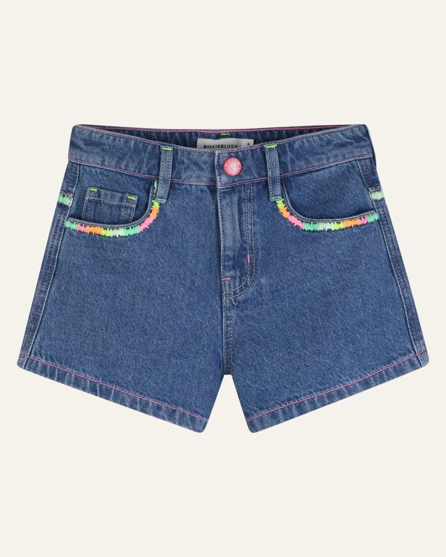 Billieblush Girls Embroidered Denim Shorts | HONEYPIEKIDS