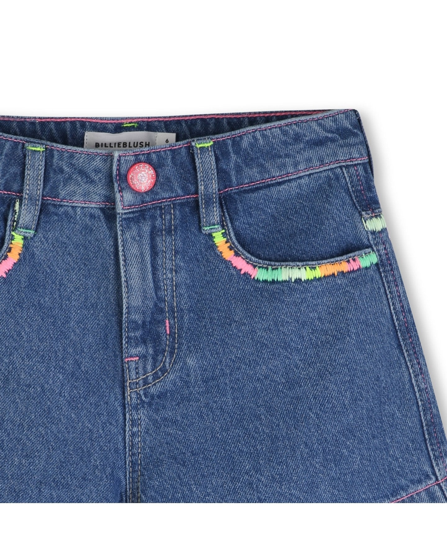 Billieblush Girls Embroidered Denim Shorts | HONEYPIEKIDS