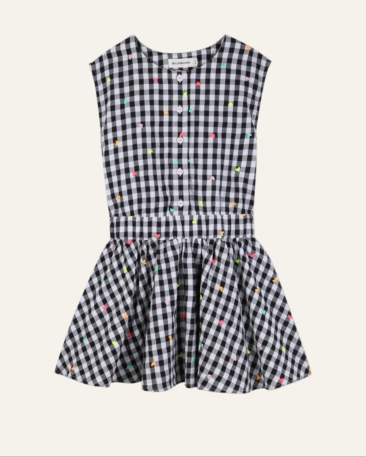 Billieblush Girls Heart Embroidered Gingham Dress | HONEYPIEKIDS 