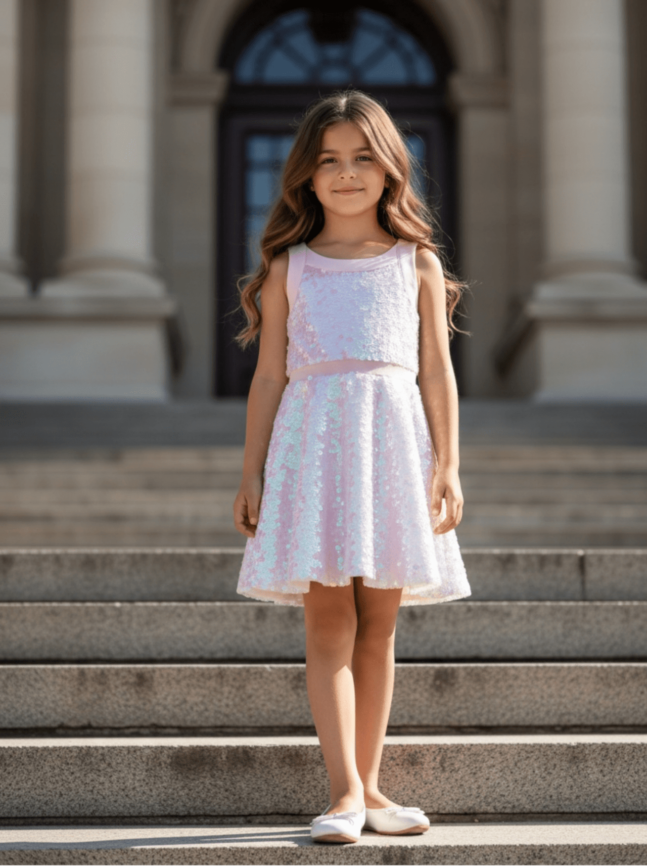 Billieblush Girls Iridescent Sequin Dress | HONEYPIEKIDS