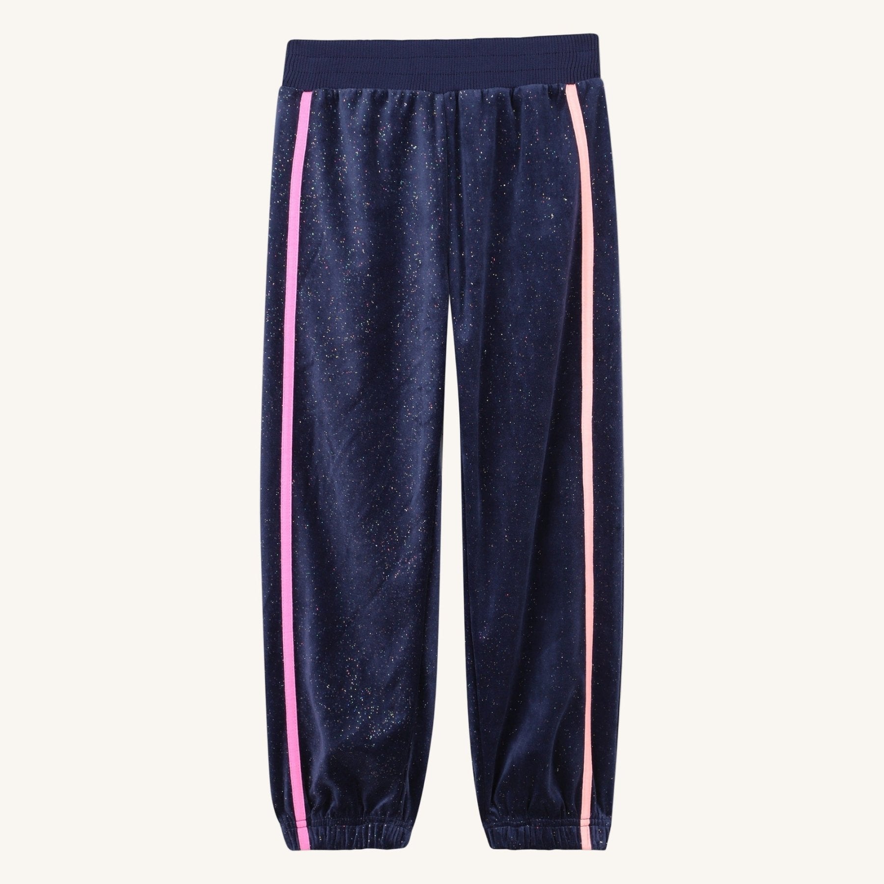 Billieblush Girls Navy Shimmer Velour Joggers | HONEYPIEKIDS 