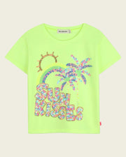 Billieblush Girls Neon Green Sequin Sun Kisses T-Shirt | HONEYPIEKIDS 