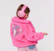 Billieblush Girls Pink Fuzzy Wings Ear Muffs | HONEYPIEKIDS