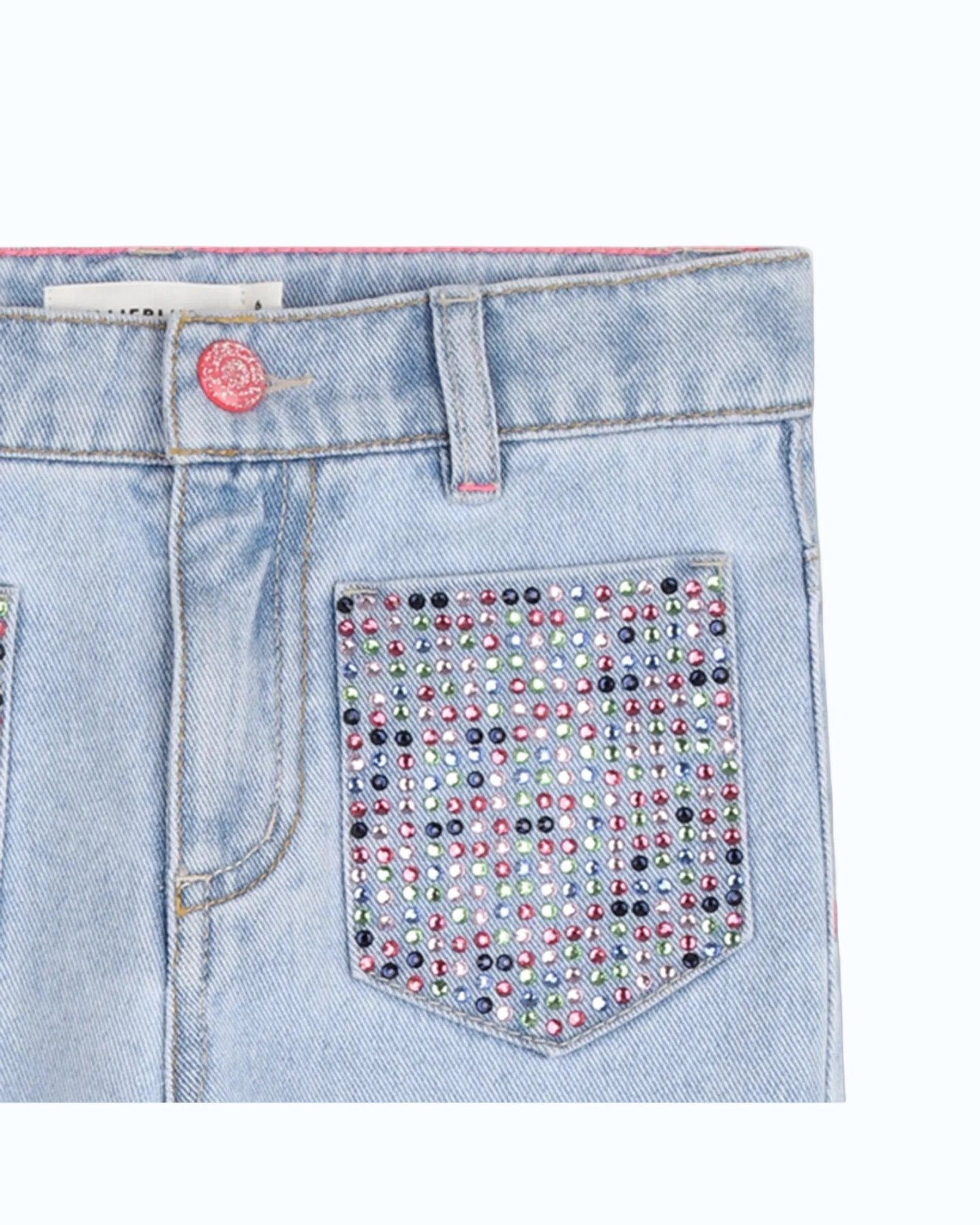 BillieBlush Girls Rhinestone Pocket Denim Jeans | HONEYPIEKIDS