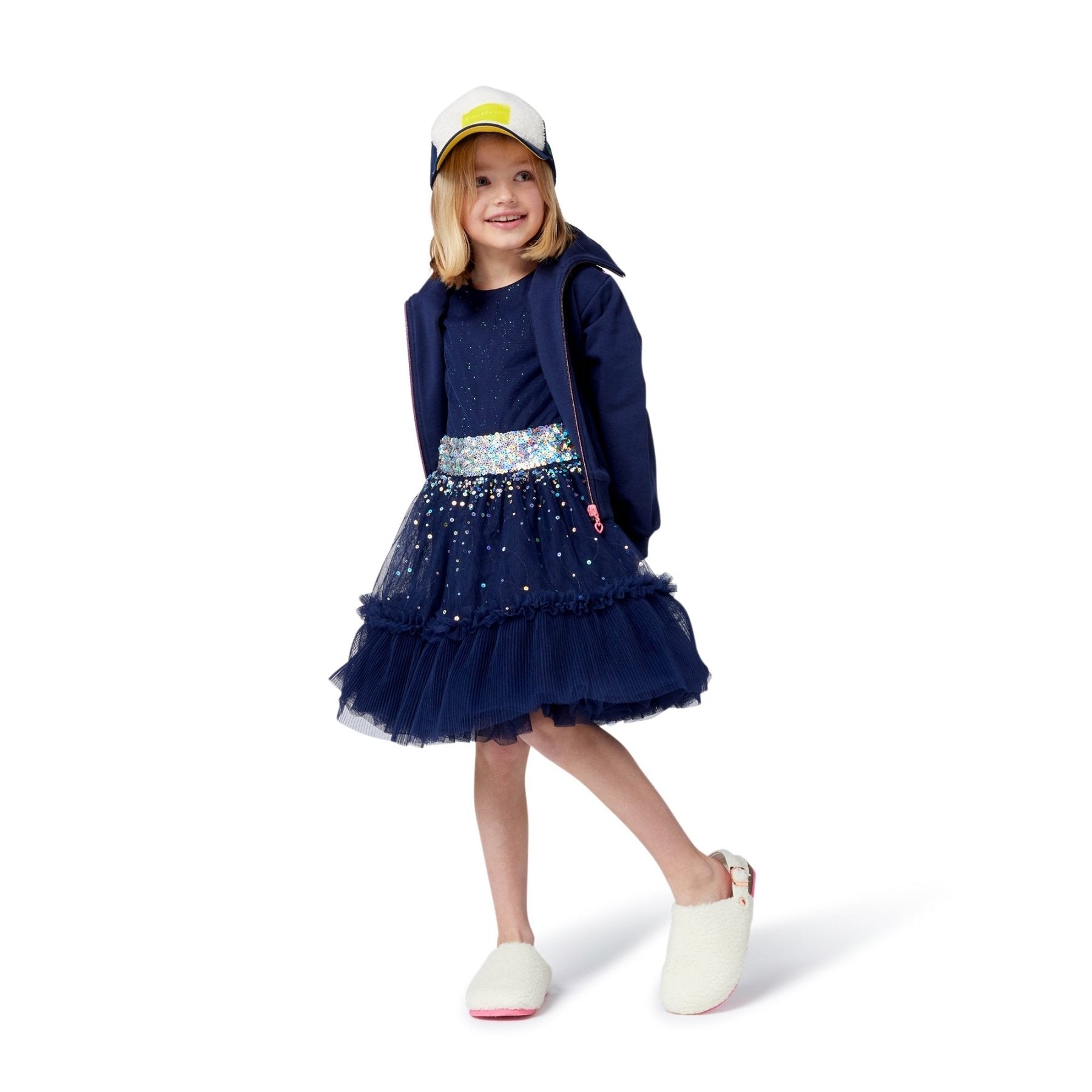 Billieblush Girls Sequin Back Zip Up Sweatshirt Jacket | HONEYPIEKIDS 