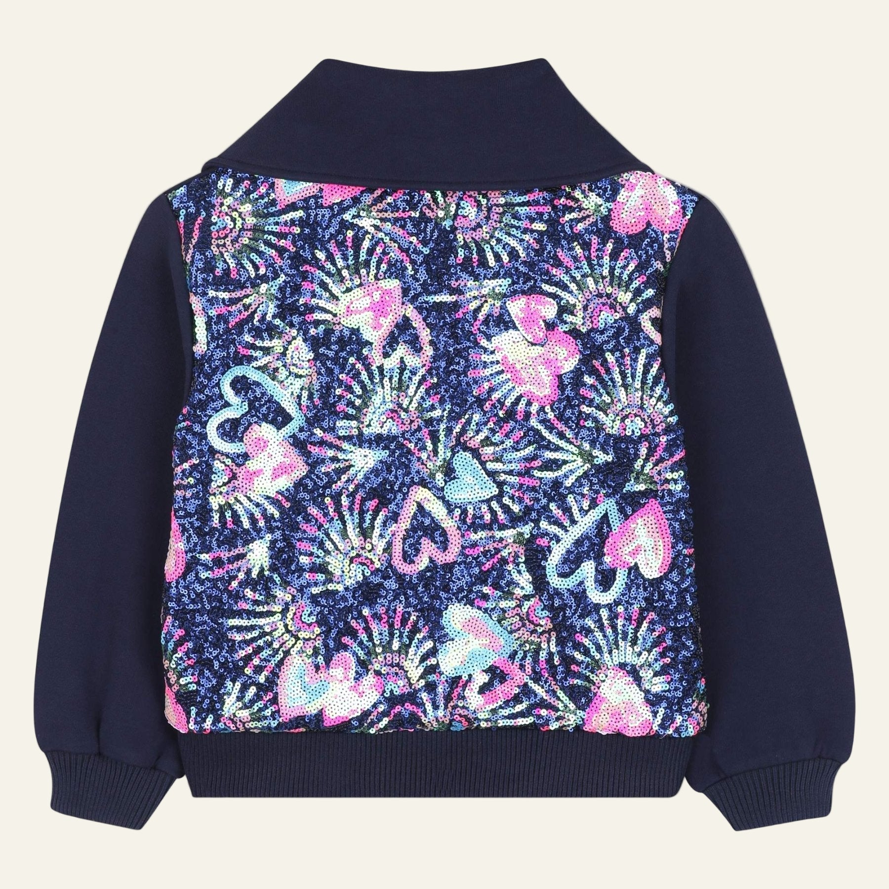 Billieblush Girls Sequin Back Zip Up Sweatshirt Jacket | HONEYPIEKIDS 