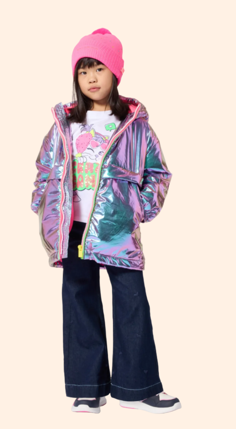 Billieblush Girls Shiny Iridescent Polar Fleece Lined Windbreaker | HONEYPIEKIDS