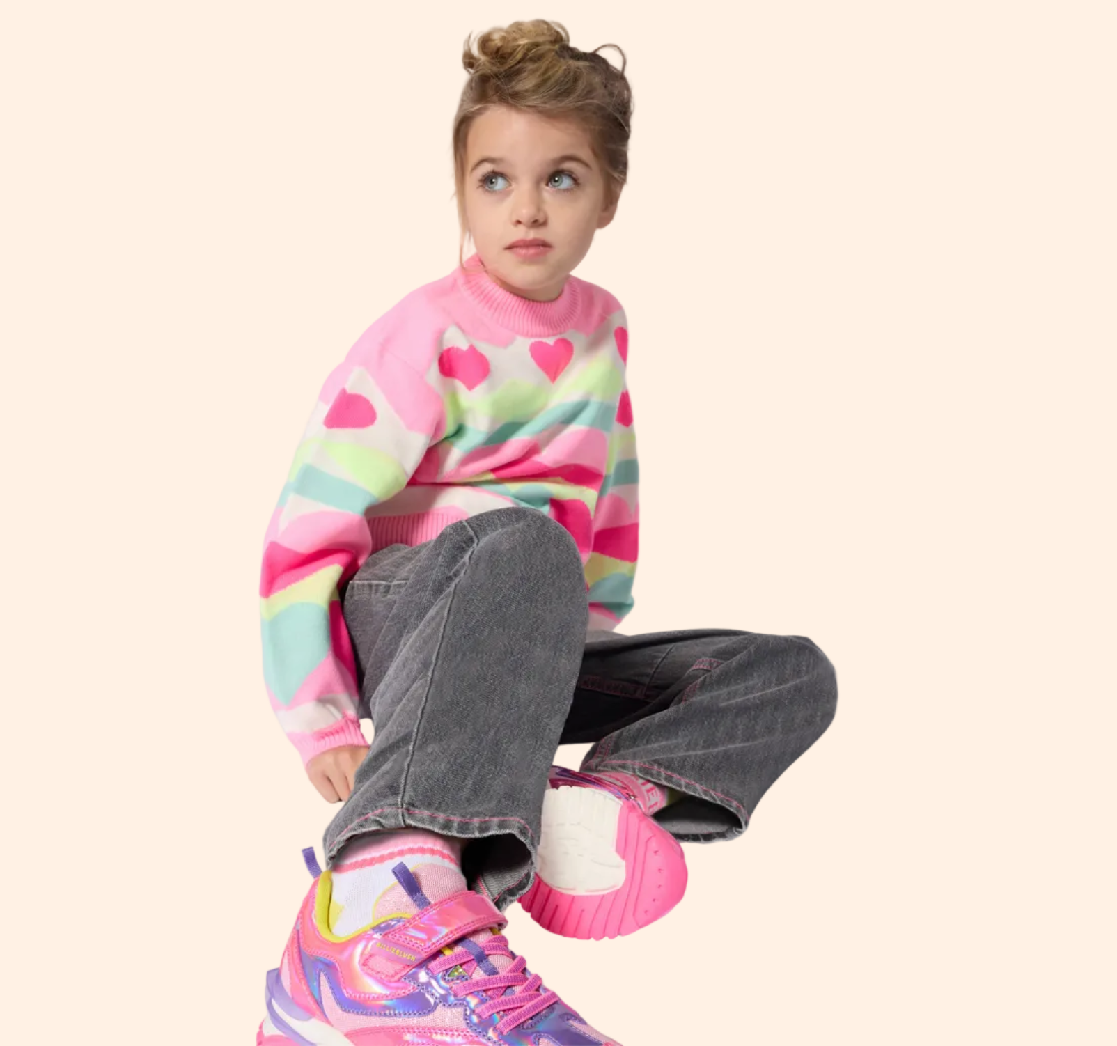 Billieblush Girls Sweater With Heart & Zigzag Pattern | HONEYPIEKIDS