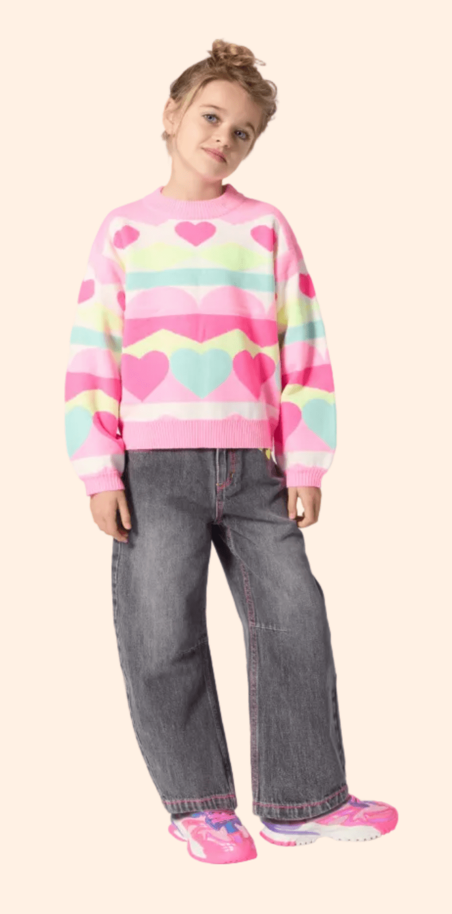 Billieblush Girls Sweater With Heart & Zigzag Pattern | HONEYPIEKIDS