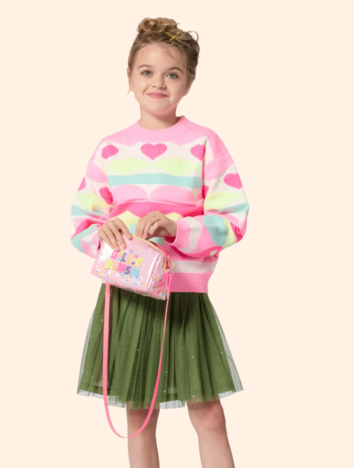 Billieblush Girls Sweater With Heart & Zigzag Pattern | HONEYPIEKIDS