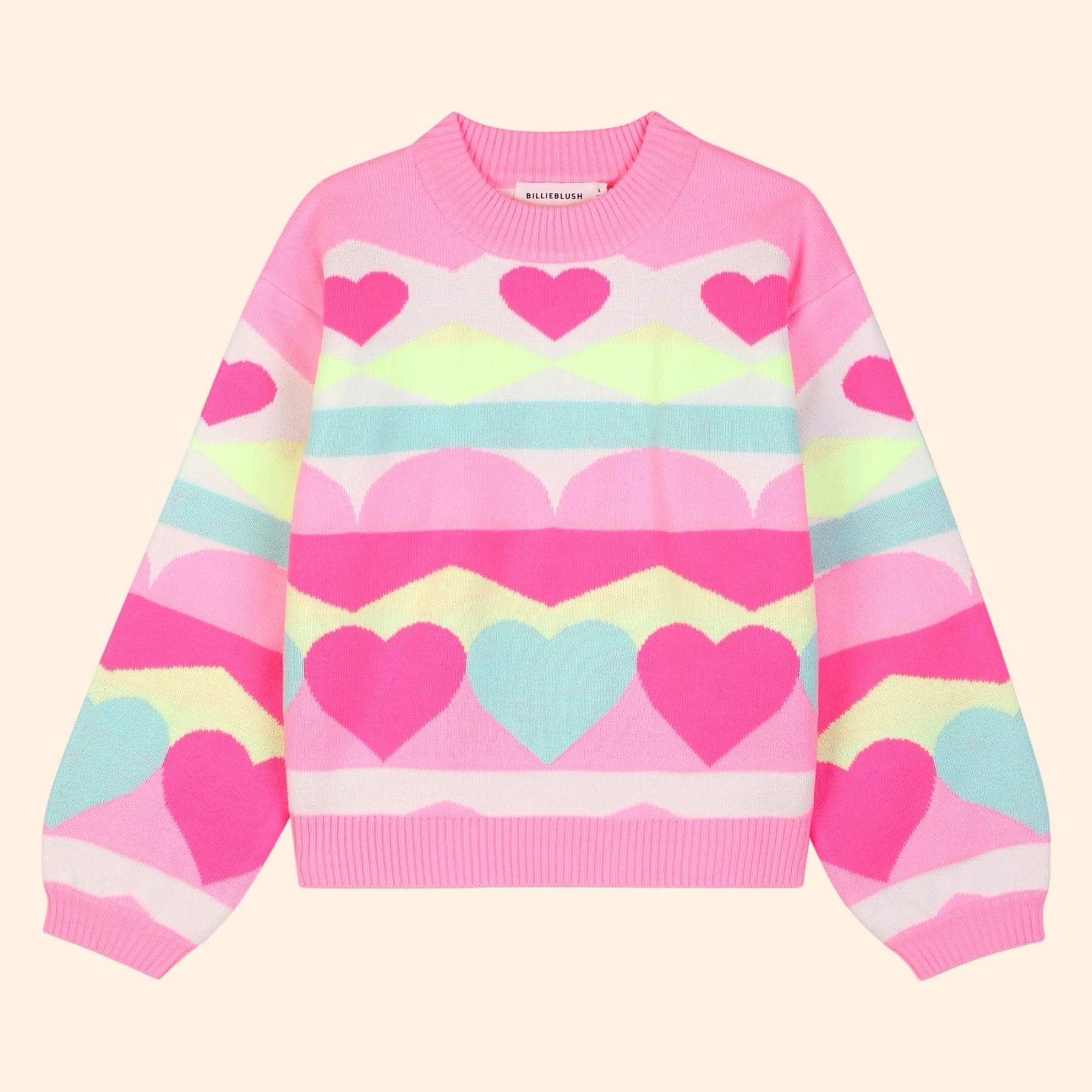 Billieblush Girls Sweater With Heart & Zigzag Pattern | HONEYPIEKIDS