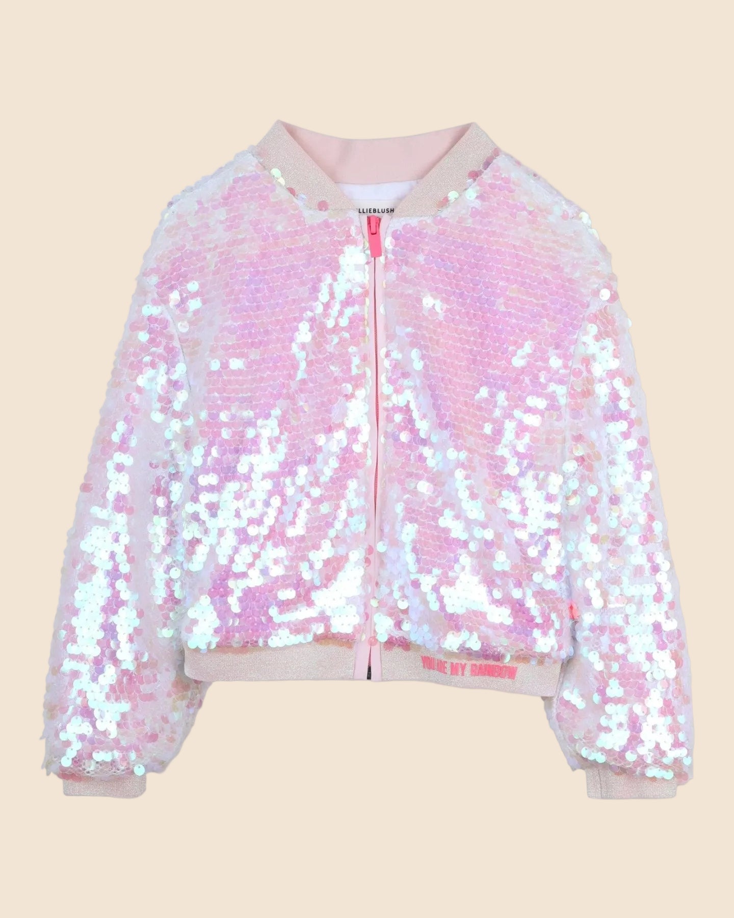 Billieblush Iridescent Sequin Bomber Jacket | HONEYPIEKIDS.COM | Fast Worldwide Shipping From Michigan