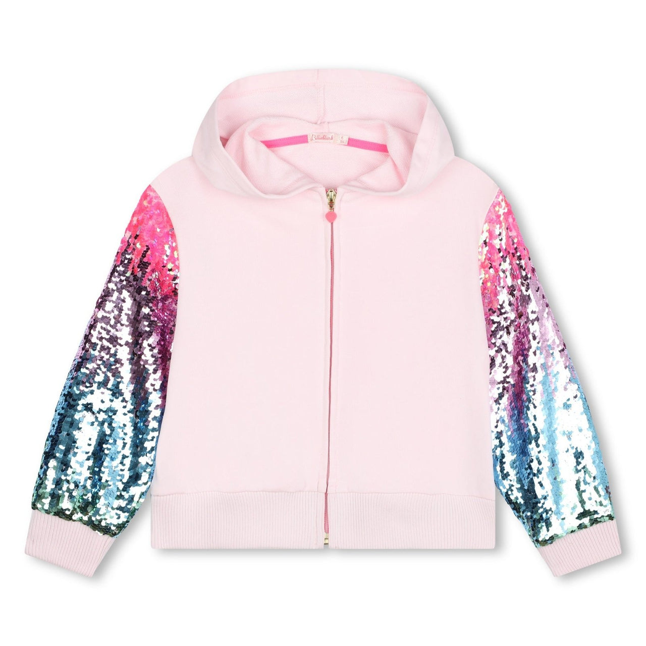 Billieblush Light Pink Sequin Zip Up Hoodie and Jogger Set | HONEYPIEKIDS 