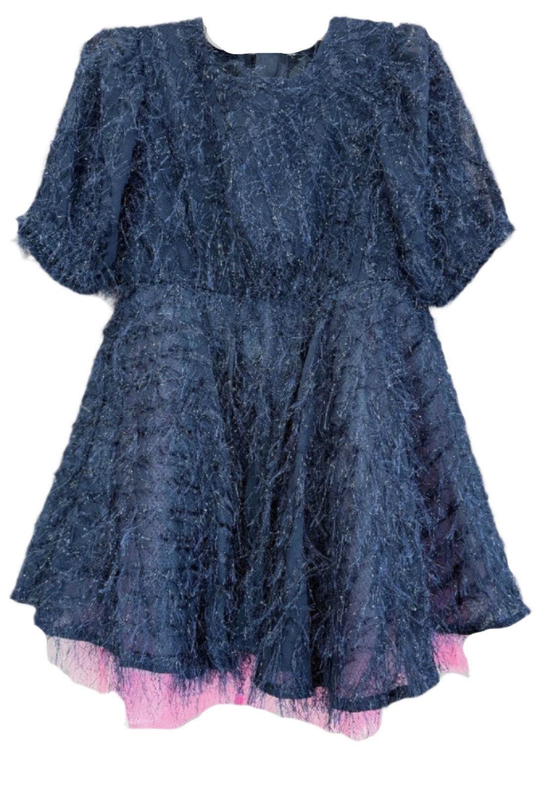 Billieblush Navy and Pink Flared Fringe Dress | HONEYPIEKIDS 