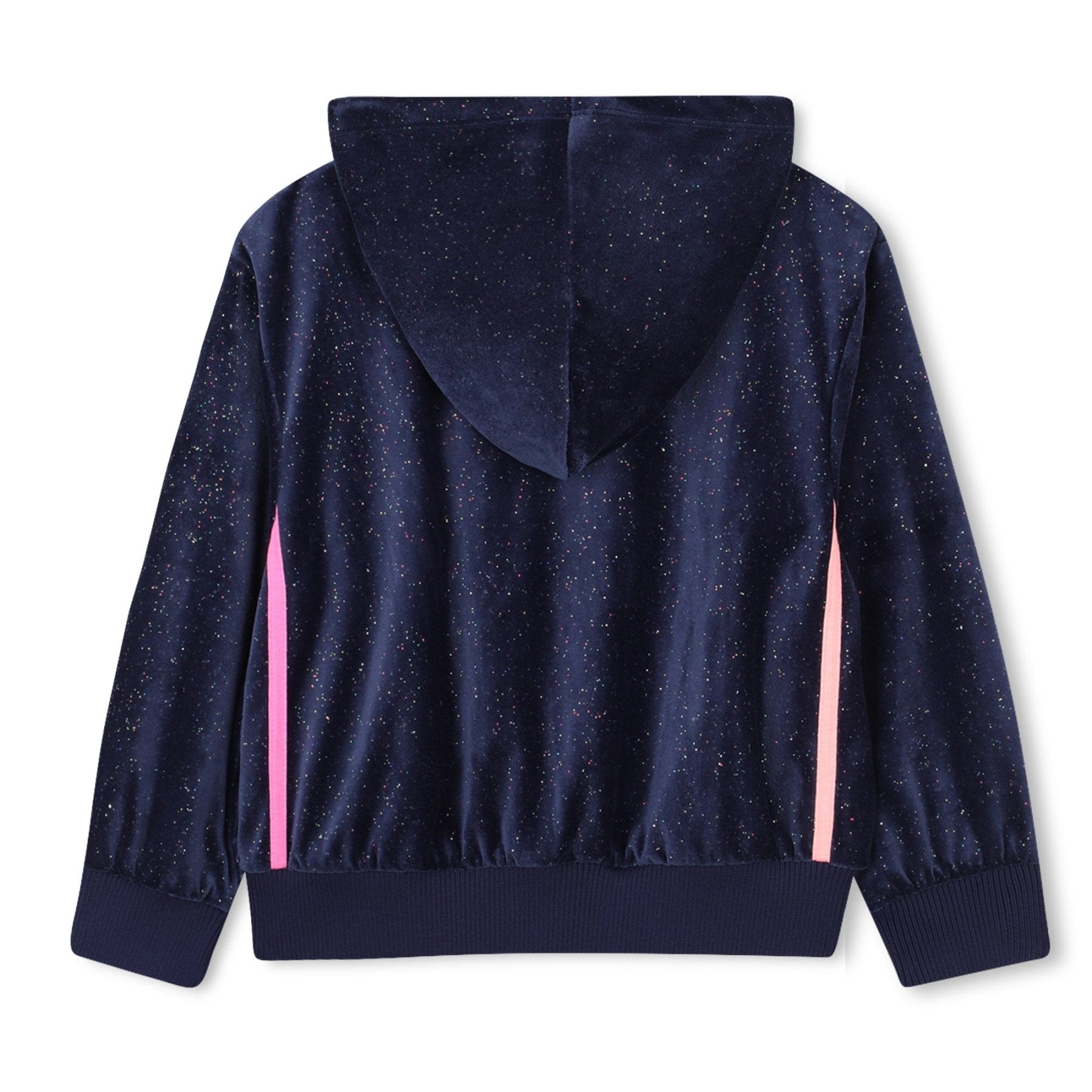 Billieblush Navy Shimmer Hooded Velour Sweatshirt Jacket | HONEYPIEKIDS 