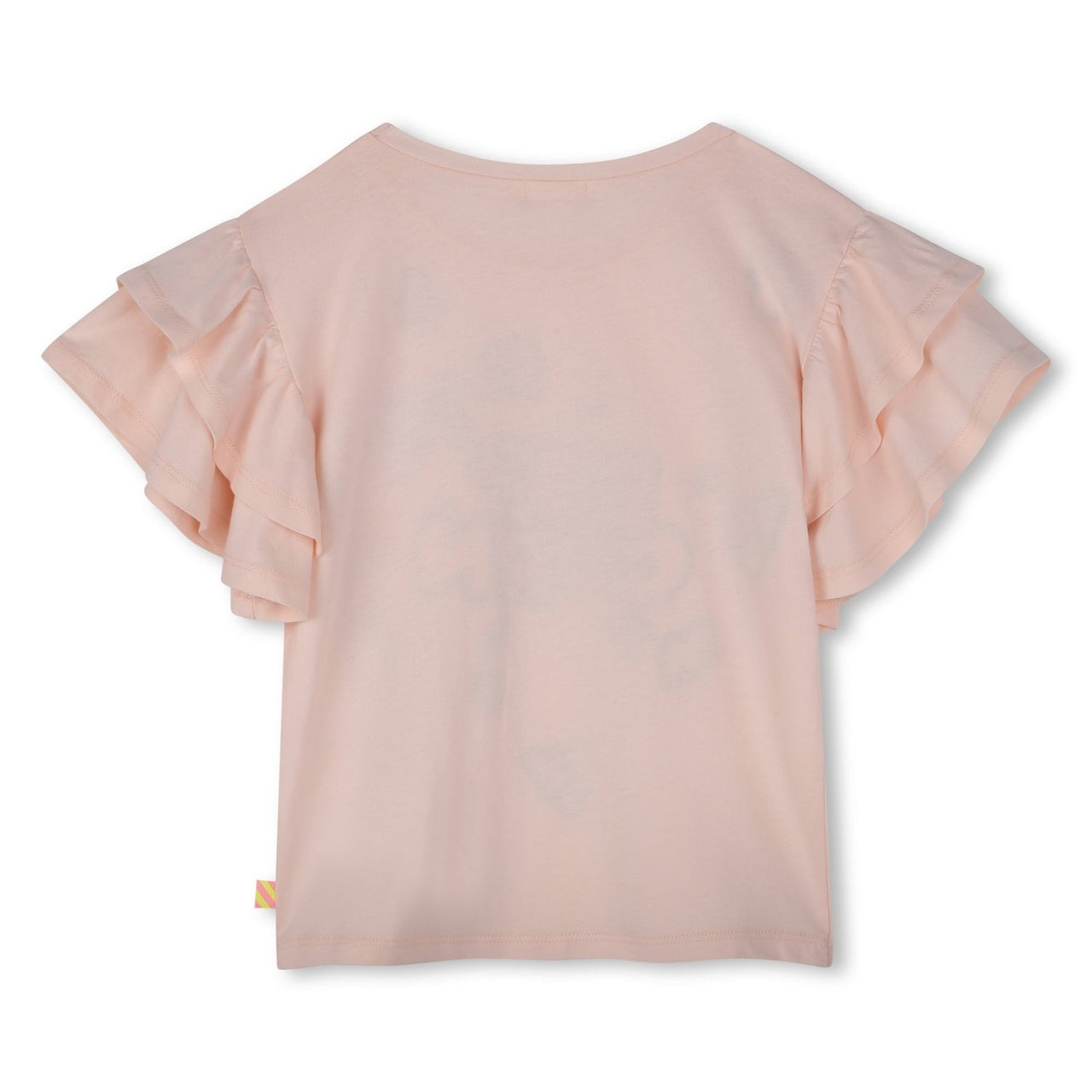 Billieblush Pale Pink Popcorn Graphic Ruffle Sleeve Shirt | HONEYPIEKIDS 