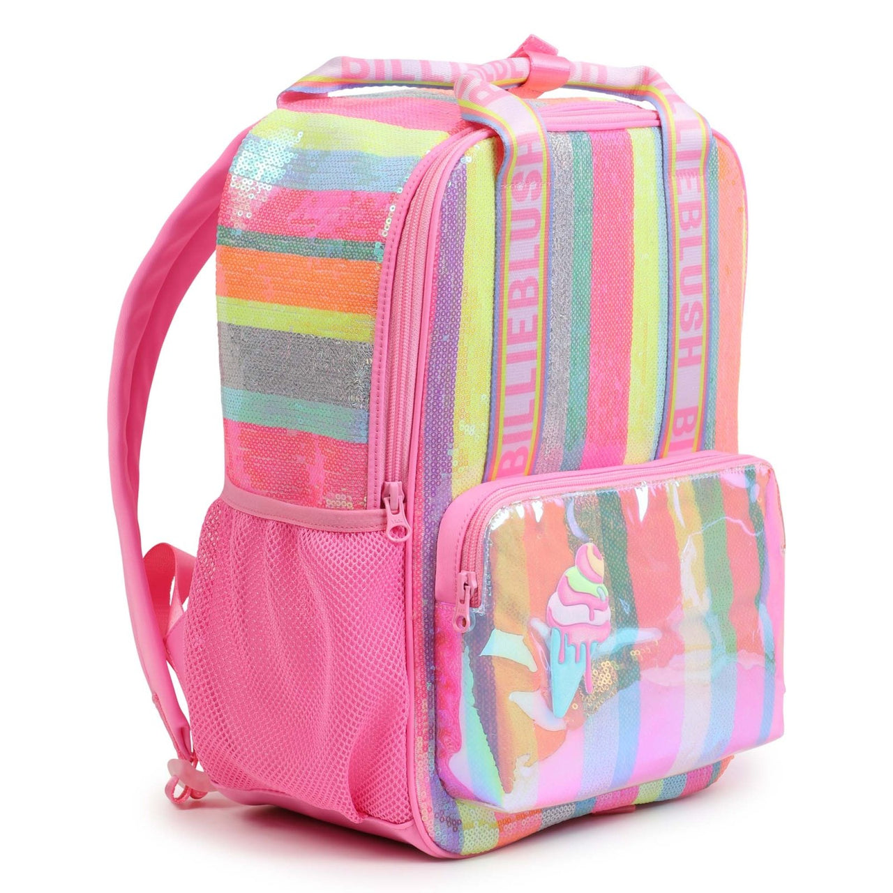 Billieblush Pink Sequin Striped Icecream Backpack | HONEYPIEKIDS 