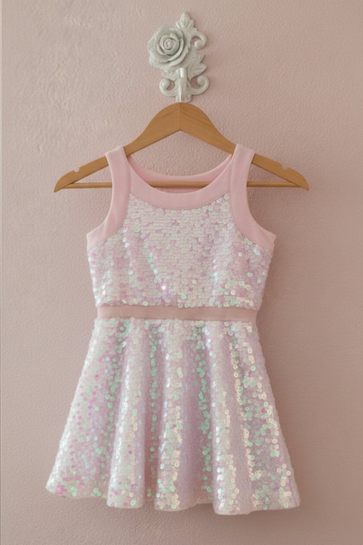 Billieblush Sleeveless Iridescent Sequin Dress | HONEYPIEKIDS 