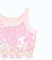 Billieblush Sleeveless Iridescent Sequin Dress | HONEYPIEKIDS 