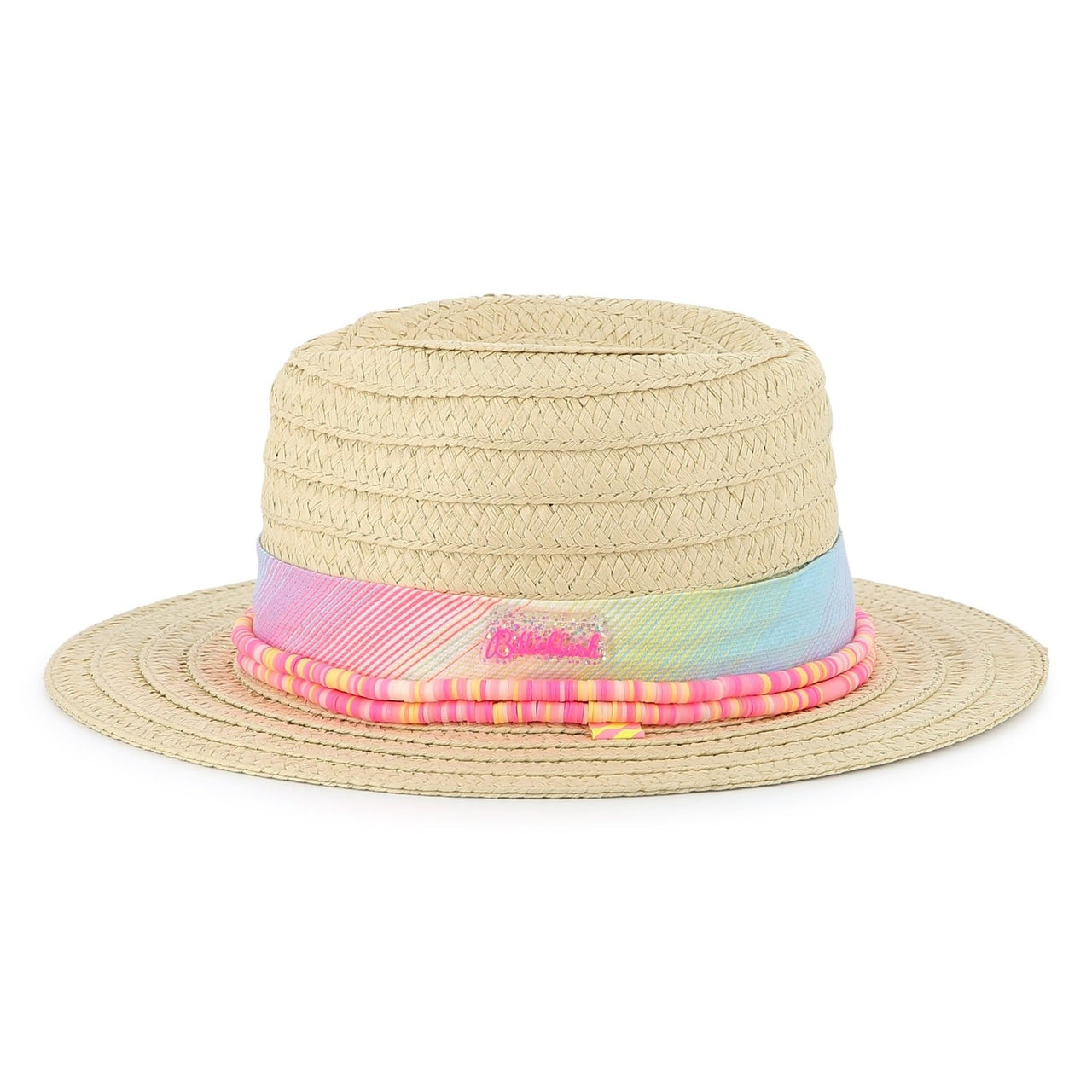 Billieblush Straw Multi Color Ribbon Hat | HONEYPIEKIDS 