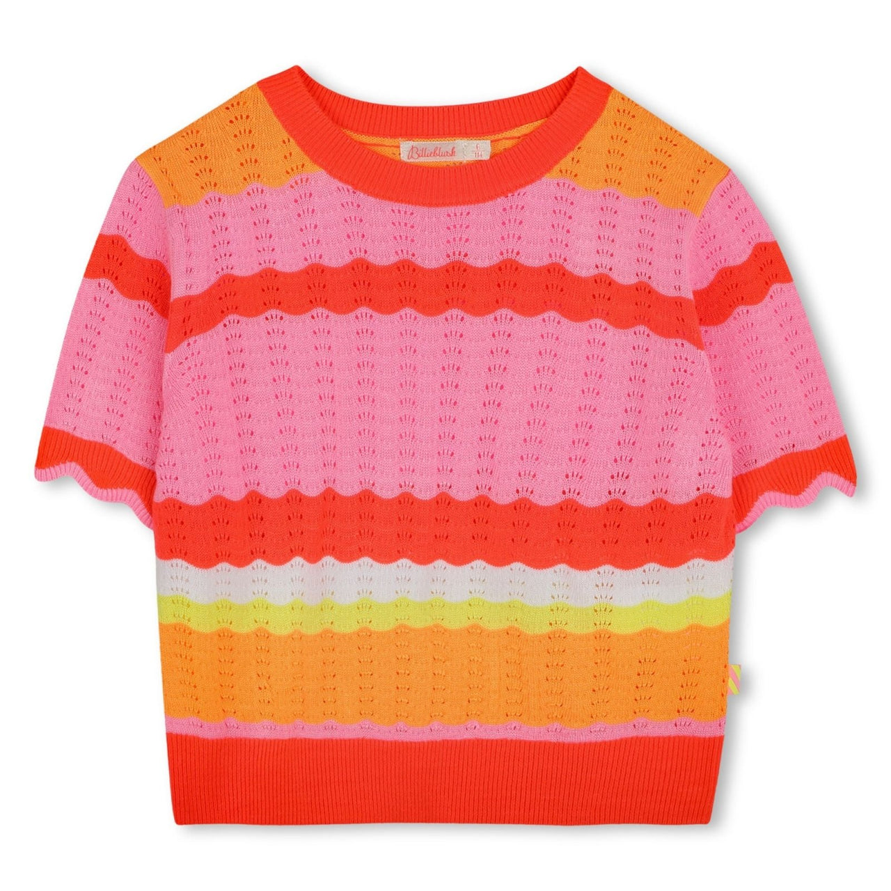 Billieblush Striped Knit Multicolor S/S Sweater and Shorts Set | HONEYPIEKIDS 