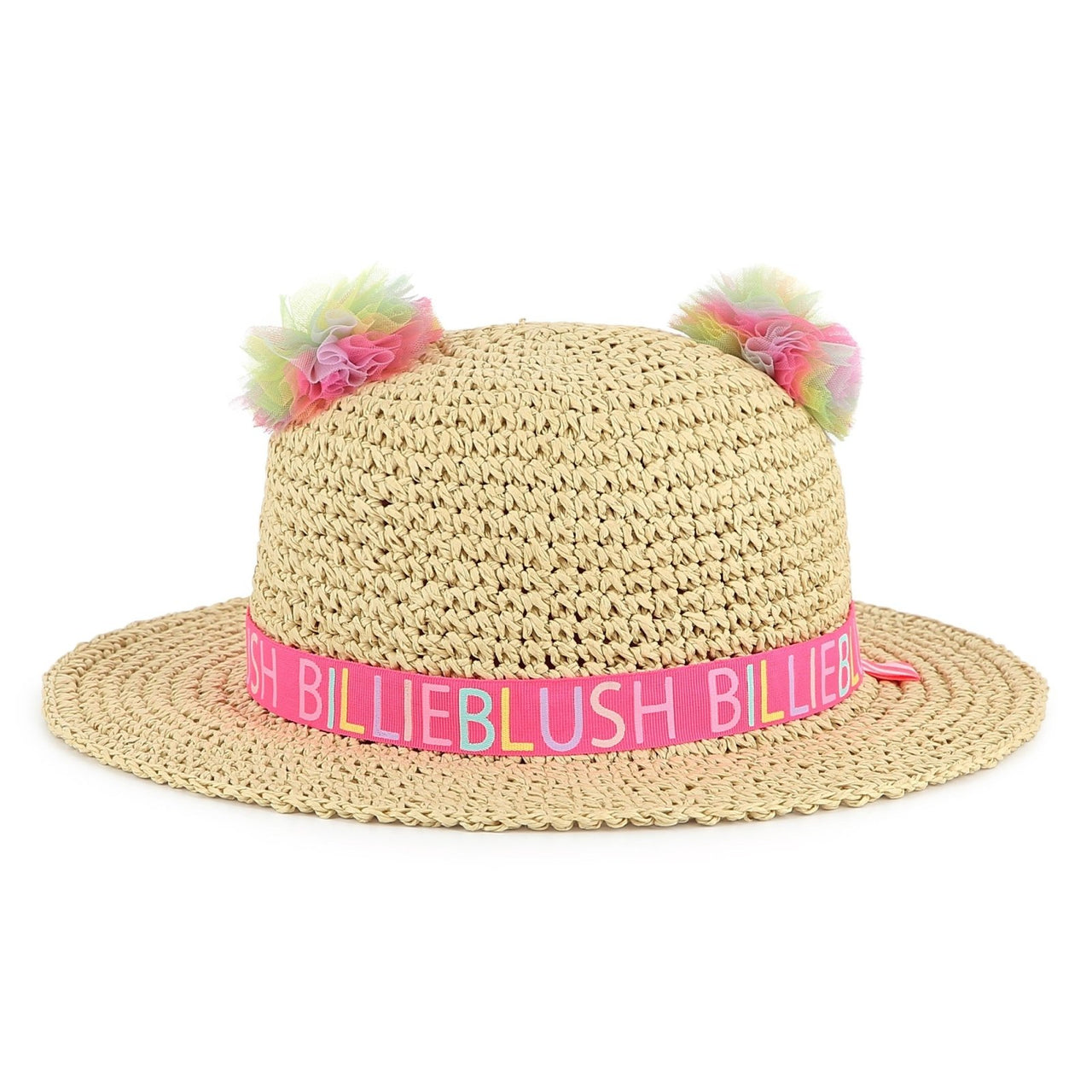 Billieblush Tulle Pom Pom Straw Hat - Infant to Youth | HONEYPIEKIDS 