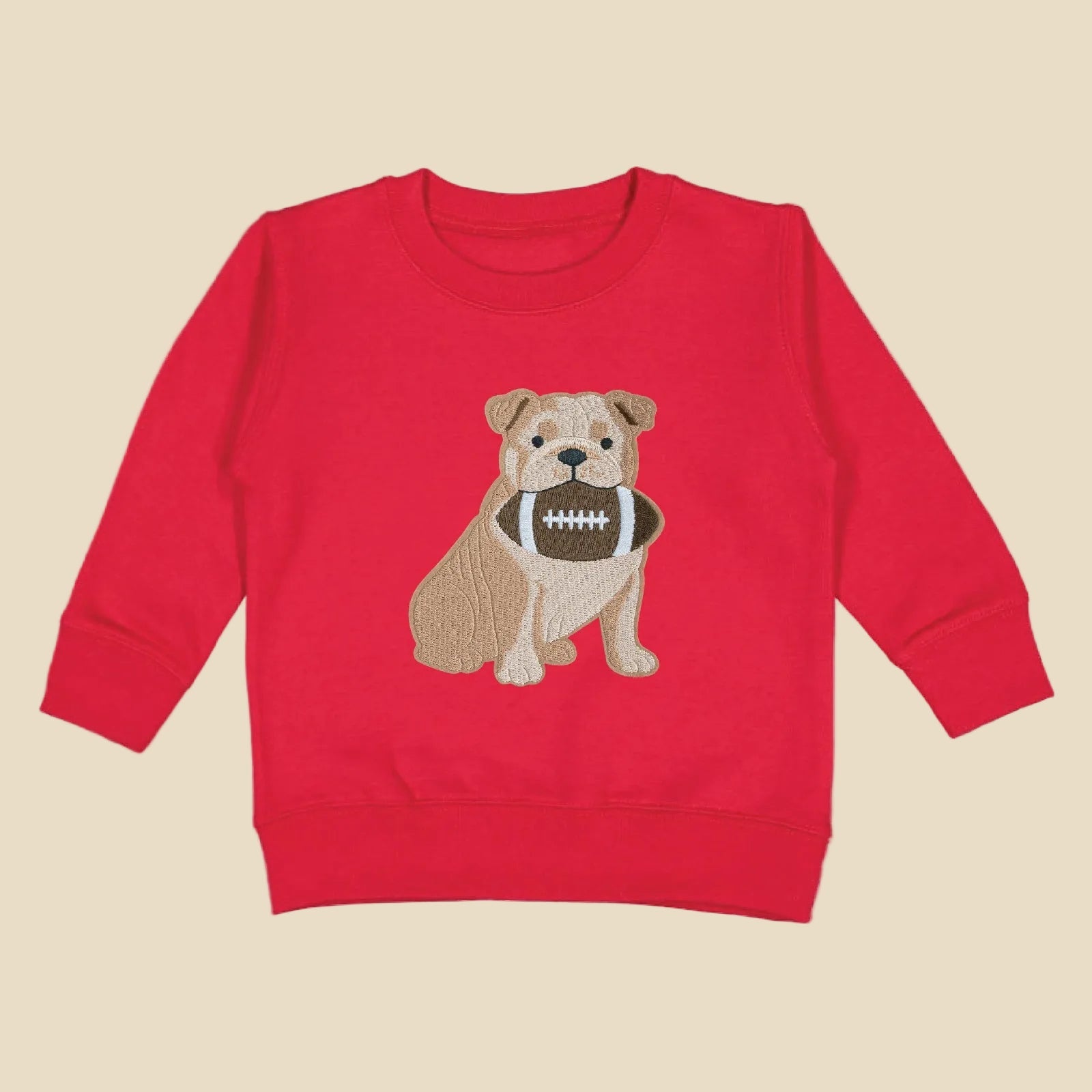 Boys Bulldog Football Patch Sweatshirt | HONEYPIEKIDS | Game Day Kids Clothing