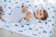 Sugar Bee Boys Swim and Beach Towel - Sharks | HONEYPIEKIDS