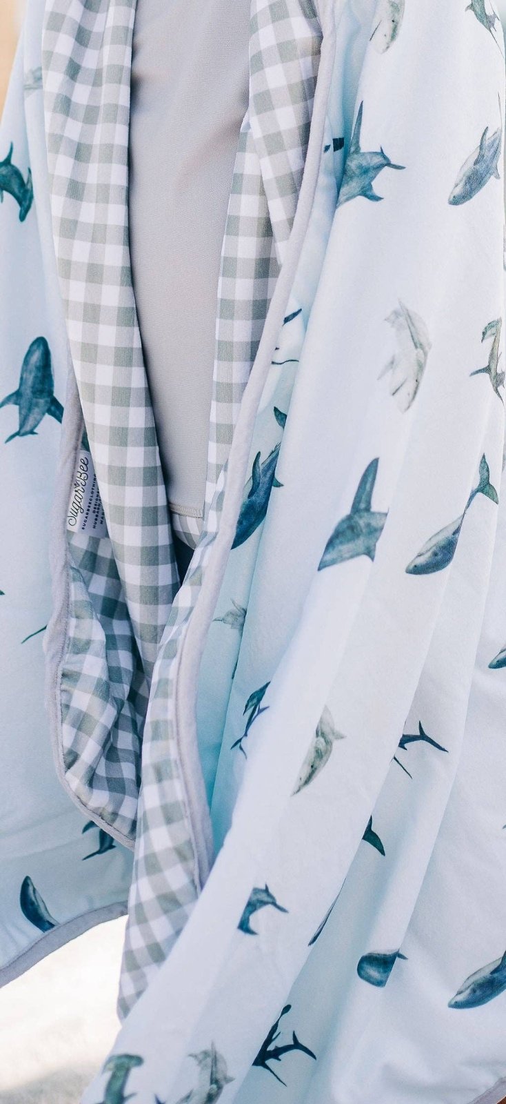 Sugar Bee Boys Swim and Beach Towel - Sharks | HONEYPIEKIDS