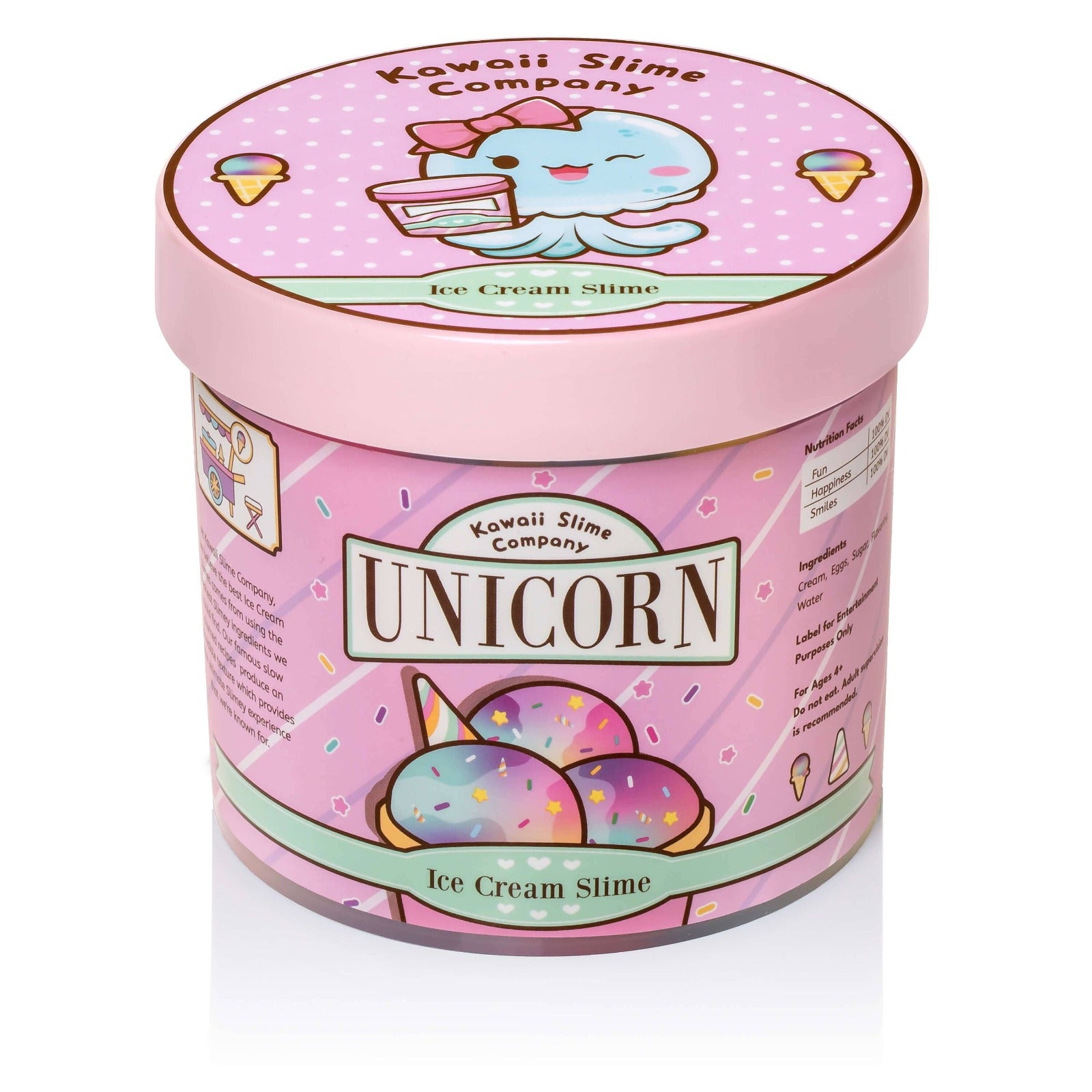 Kawaii Unicorn Scented Ice Cream Pint Slime | HONEYPIEKIDS 